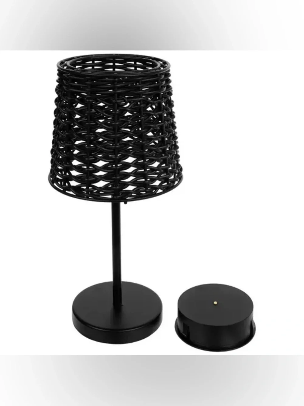 Black Basket Weave Table Lamp